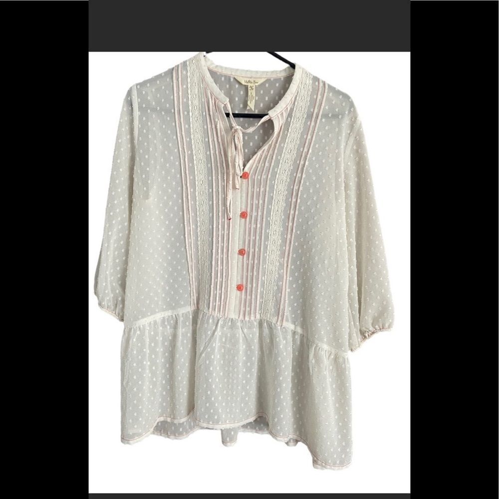 Matilda Jane Light the Way Tunic Top Size Large White